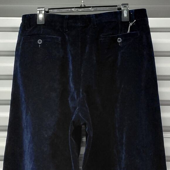 Iceberg Pants Mens 50(US 34) Navy Blue Velvet Dress Trouser Made in Italy NWT - Picture 4 of 9